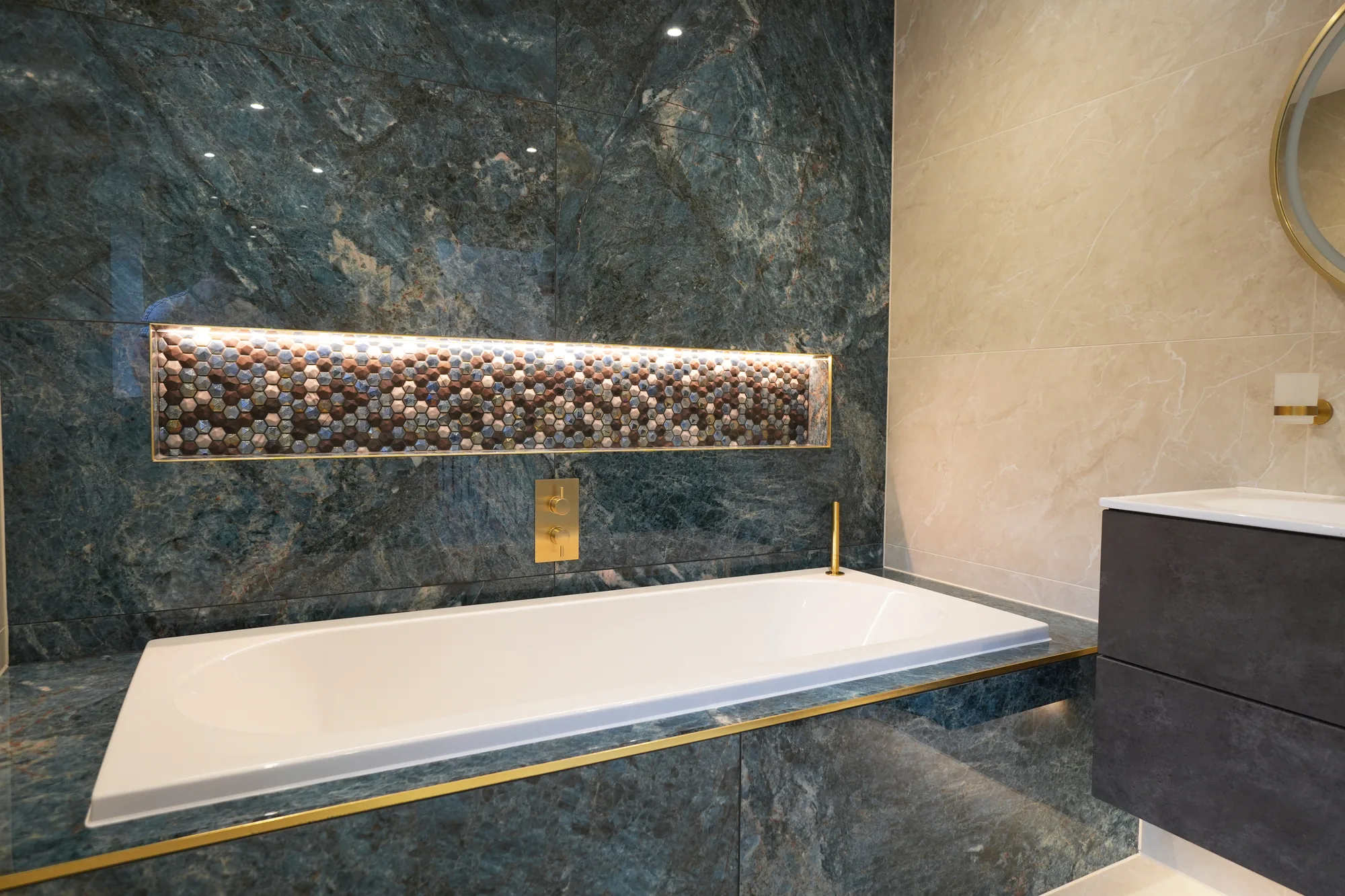 Stone finished bathroom