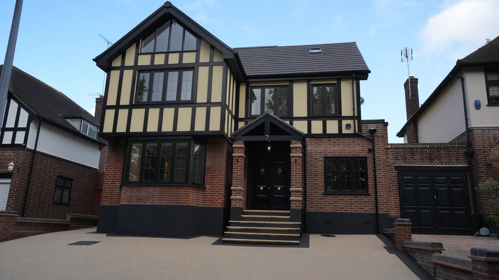 The finished Chigwell home photographed from the front on completion.