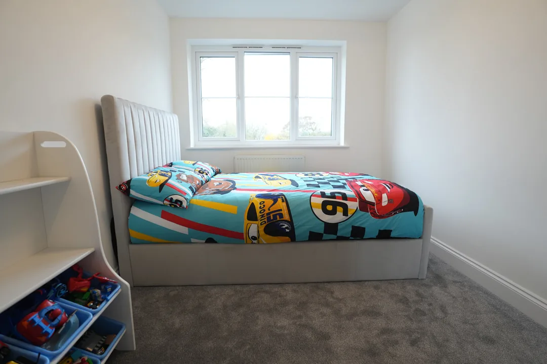 Child's bedroom at the refurbished Cold Norton house.
