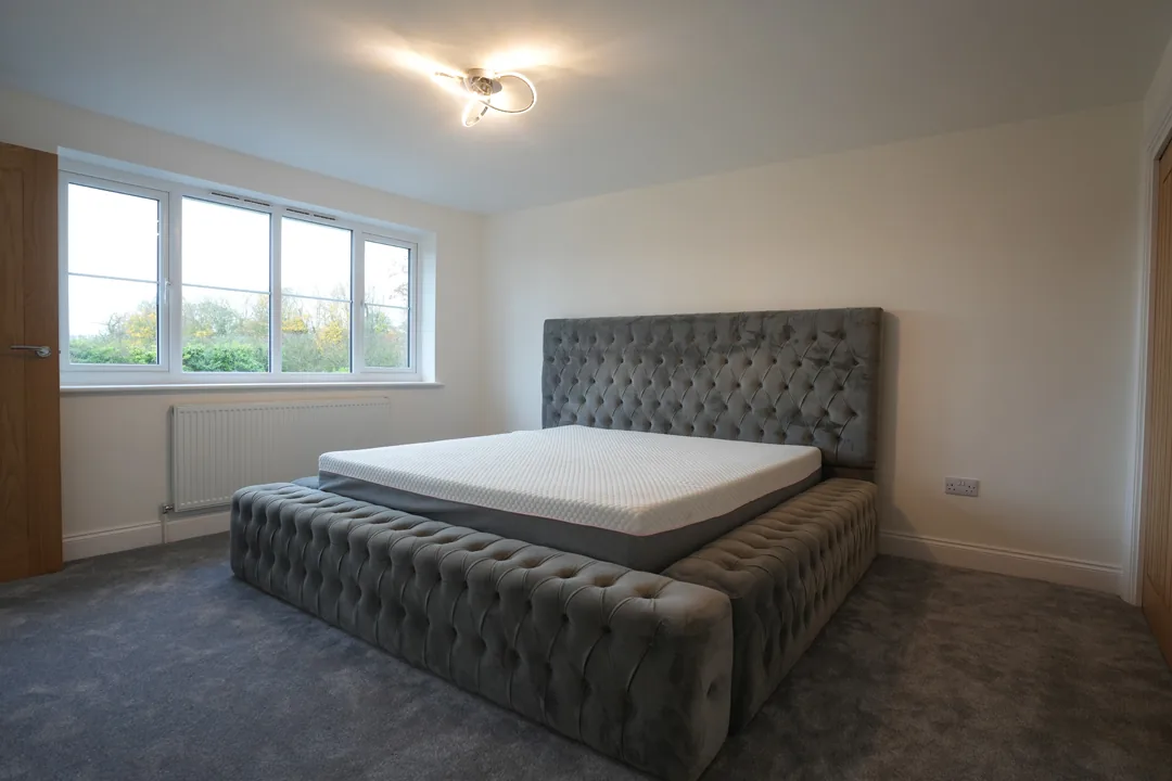 Main bedroom at the refurbished Cold Norton house.